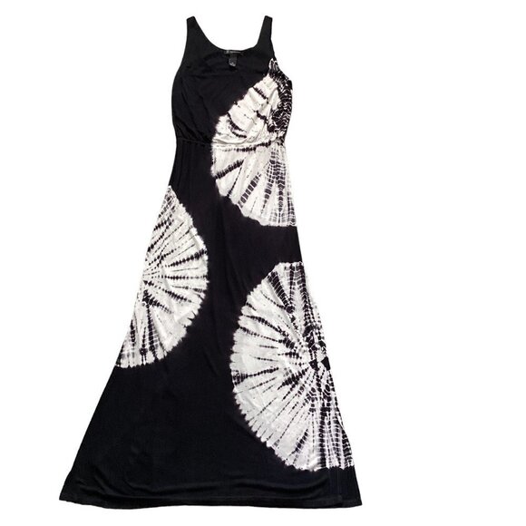 INC International Concepts Beaded Tie Dye Maxi Dress Sz PS Black White 196G - Picture 1 of 7